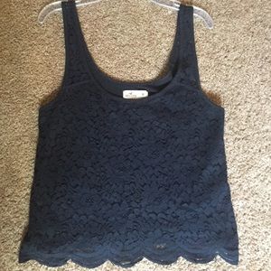 Navy Lace Tank-top