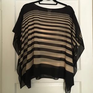 Sheer poncho blouse