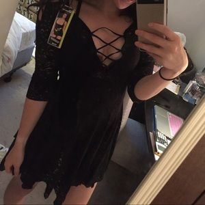 Free people intimately black lace slip dress