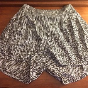 Tribal Printed striped Black and White Shorts