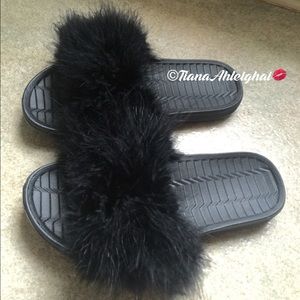 Nike Faux Fur Slides