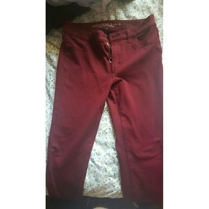 Burgundy American Eagle Jeggings