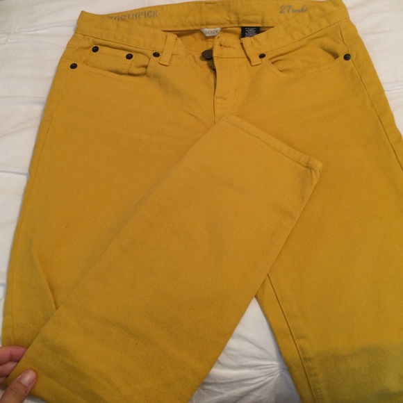J Crew mustard yellow toothpick pants
