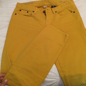 J Crew mustard yellow toothpick pants