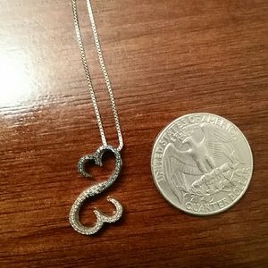 Sterling silver open heart necklace
