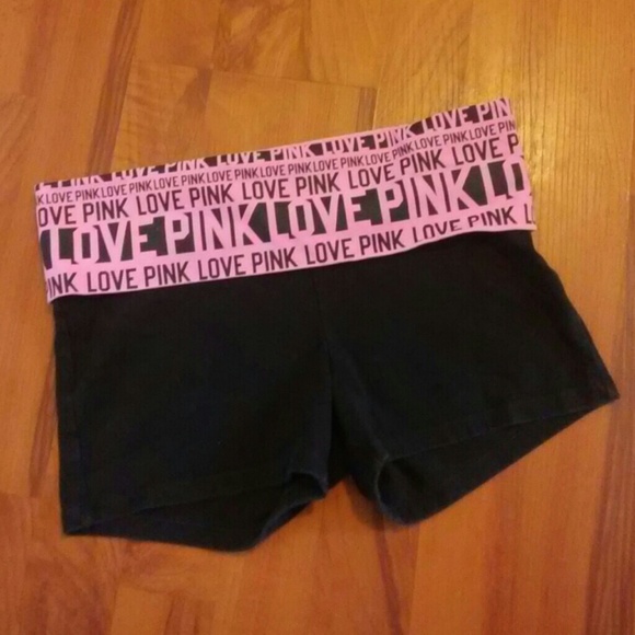 PINK Victoria's Secret Pants - Victoria's Secret PINK Logo Waistband Yoga Shorts