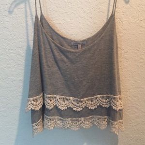 Gray Lace Tank-top