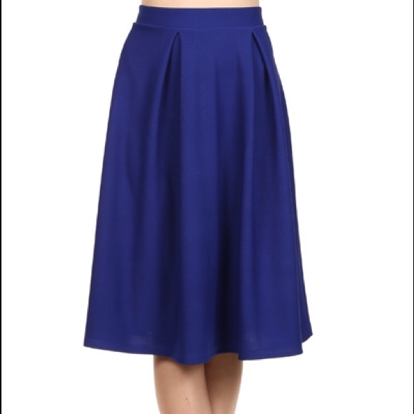 Dresses & Skirts - LAST ONE! Royal Blue Pleated Midi Skirt