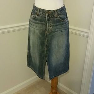 Express denim skirt with front split