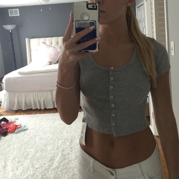 American apparel grey crop top tags still attached