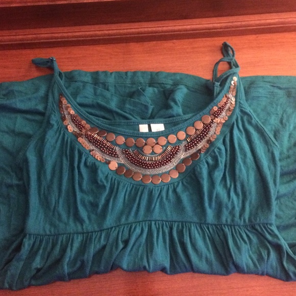 Blueish Green Tank Top- Lauren Conrad Brand