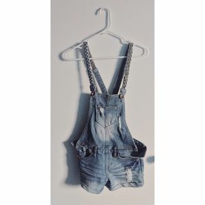 Dollhouse denim overall shorts