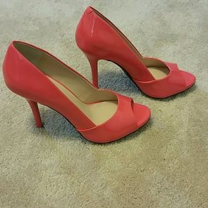 Bcbgeneration Peep Toe Bright Pink Heels. New!