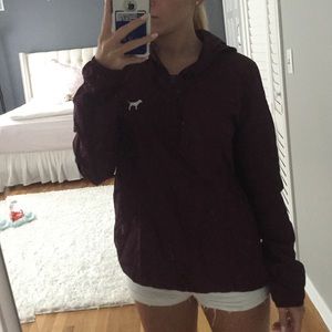 Maroon Victoria's Secret wind breaker/rain coat