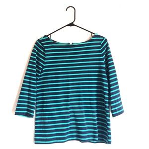 Loft - dark blue, mint green back zipper top