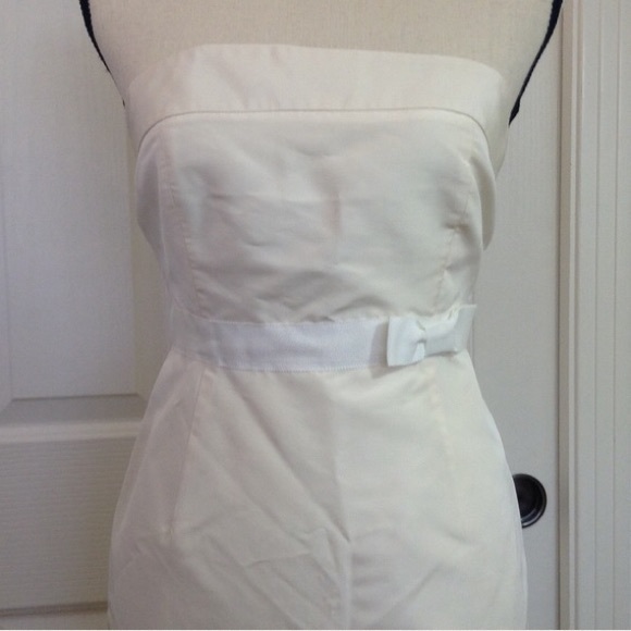 J. Crew Dress Strapless Ivory Summer 100% Silk - Picture 2 of 4