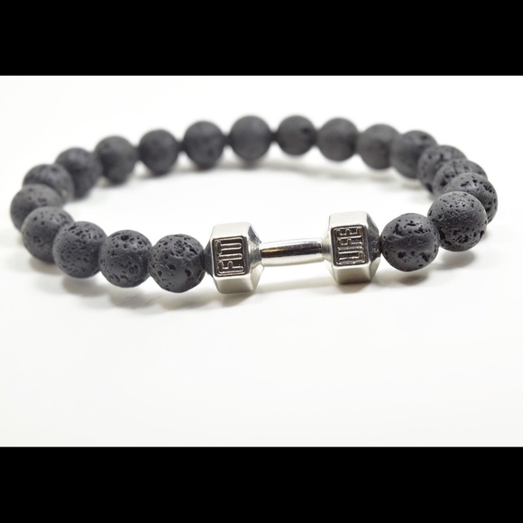 Brand New! Lava stone FIT LIFE barbell bracelet