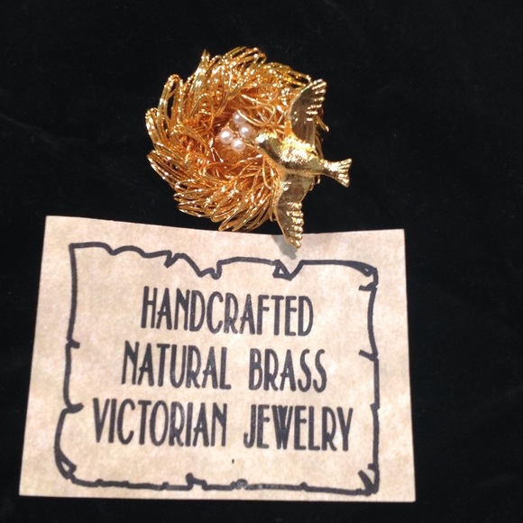 Brand new handcrafted natural brass pin