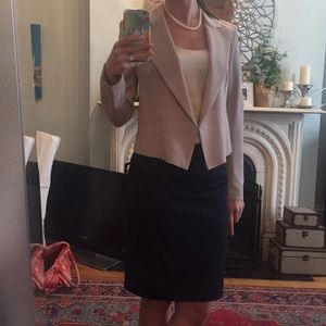 Theory cropped open blazer tan size 4