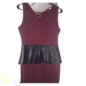 🔥🔥dress with Leather peplum detail!