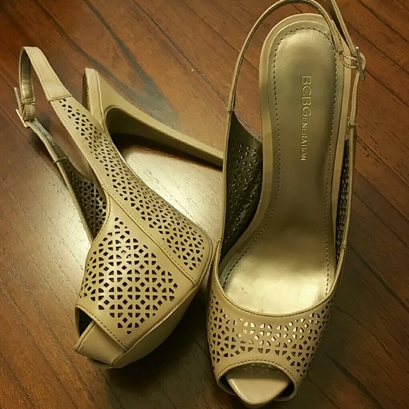 BCBG nude heels final sale