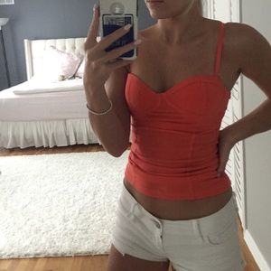 Material girl push up/bustier shirt in coral, new!