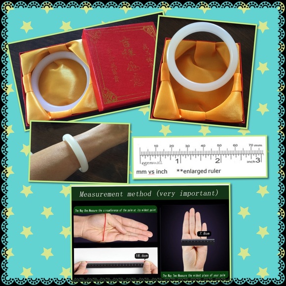 " LAST ONE " Natural white jade bangle - Picture 2 of 4