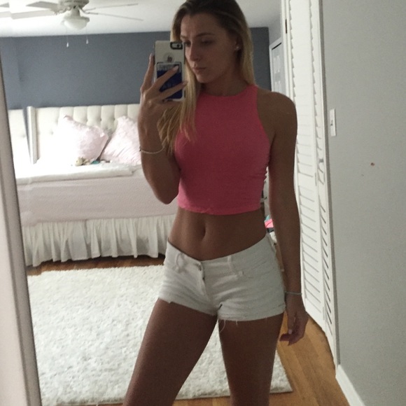 Garage hot pink crop top