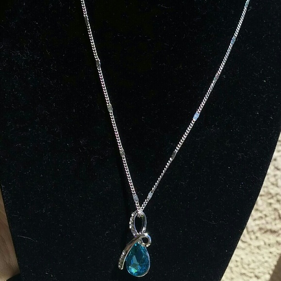 NEW Sky Blue Silver-Plated Necklace - Picture 4 of 4