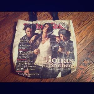 Large Jonas brothers Rolling Stones tote