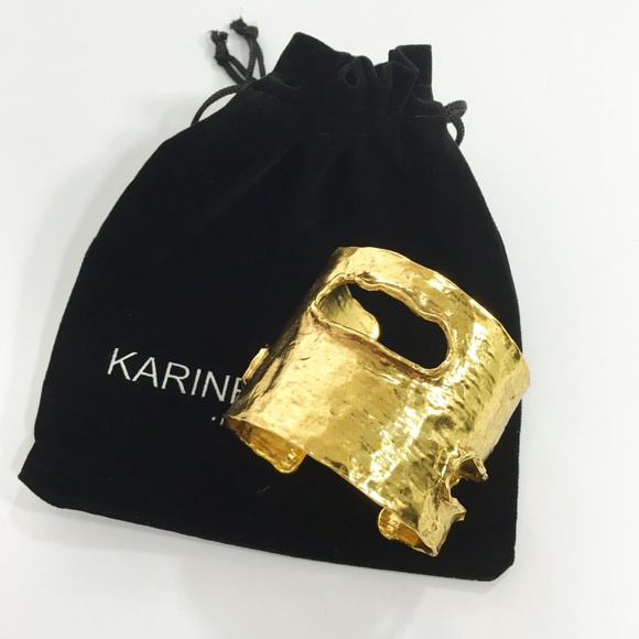 Karine Sultan Gold Cut-Out Cuff. - Picture 3 of 3
