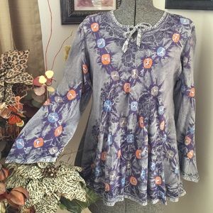 2 DAYS ONLY 😍 Tie Dye Top W/ Embroidery😍