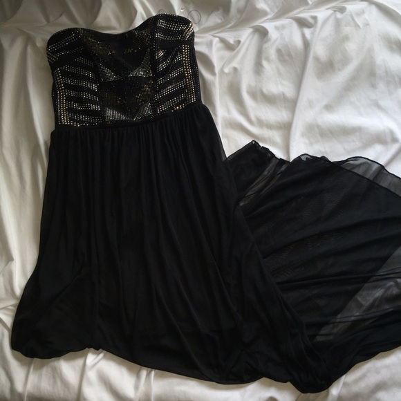 Studded Strapless Maxi Dress