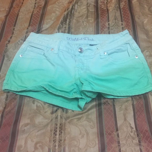 green and blue shorts