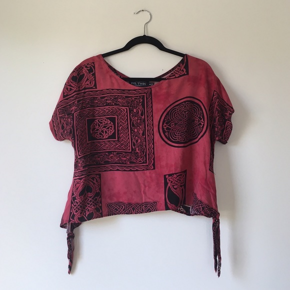 Red and Black Crop Top