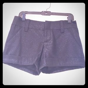 Alice + Olive Black Shimmer Cuffed Shorts