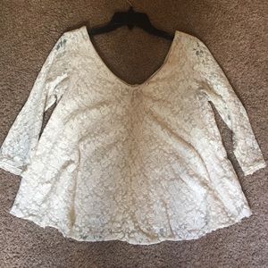 White Lace 3/4th Sleeve Top