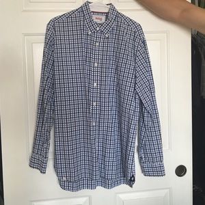 Blue plaid large men's shirt