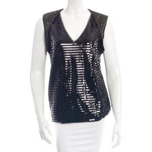 Sachin + Babi black sequin top NWT size 2