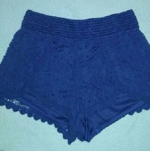 blue lace shorts