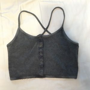 Grey ribbed crop top