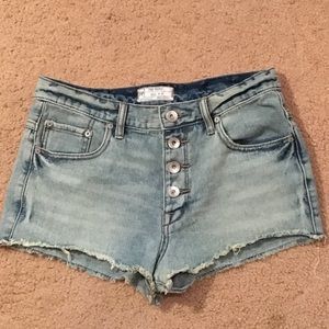 Denim Free People shorts.