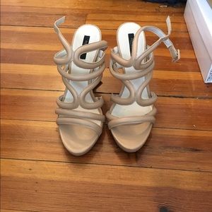 Zara Nude Strappy Sandals (Us Sz 10 / EUR 41)