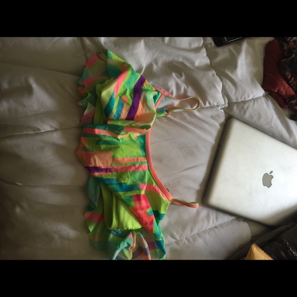 Multicolored flowy bikini top