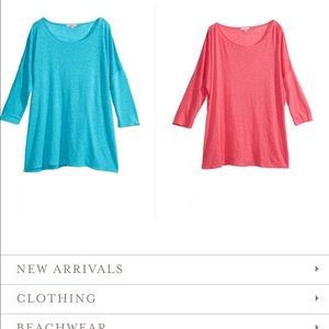 Pink linen Naomi tee from calypso