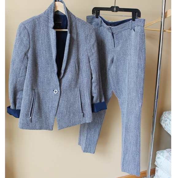 Blue & Cream Herringbone Blazer
