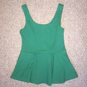 Green peplum top