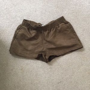 Brown suede shorts