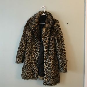 New Look Faux fur leopard print coat (UK 10 / US6)