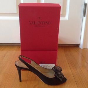 Valentino satin sling back pump
